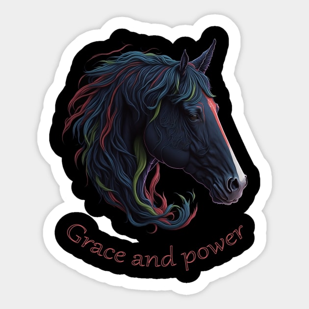 Grace and power horse Sticker by ElArrogante